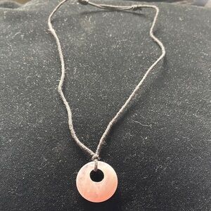 Elegant Pink Stone Pendant Necklace